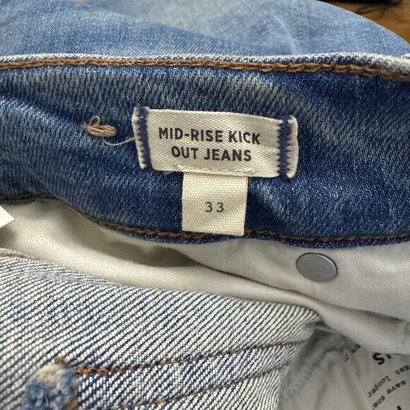 Madewell Mid Rise Kick Out Jeans Womens Size 33 Blue Stretch - Picture 4 of 11